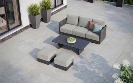 Calma L2 Corner Sofa Set & Calma Coffee Table With Footstools