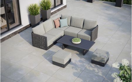 Calma L3 Corner Sofa Set & Calma Coffee Table With Footstools
