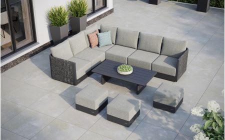 Calma L4 Corner Sofa Set & Coffee Table With Footstools