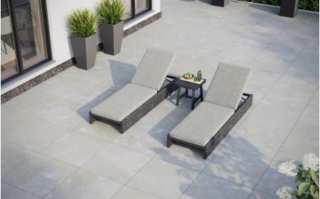 Calma Dual Sunlounger Set With Bellaire Table
