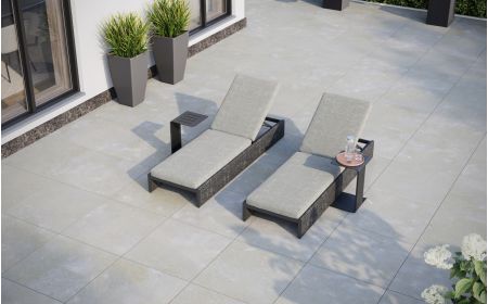 Calma Dual Sunlounger Set With Twin Belgravia Side Tables