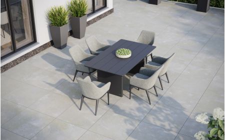 Hudson 6 Dining Set with Medium Belgravia Table
