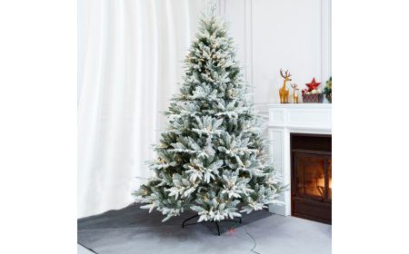 Snowmass 6ft 180cm Premium Pre Lit White Christmas Tree with 350 LED Lights