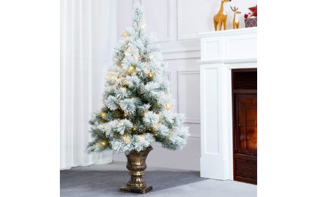 Vermont 4ft 120cm White Pre Lit Christmas Tree with 120 LED Lights