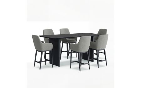 Belgravia 6 Seat Bar Set With Hudson Bar Stools