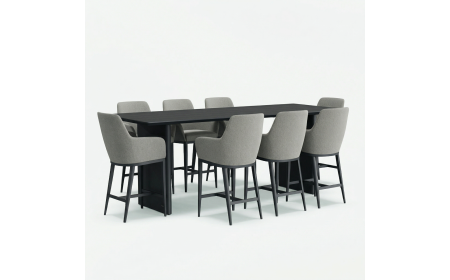 Belgravia 8 Seat Bar Set With Hudson Bar Stools