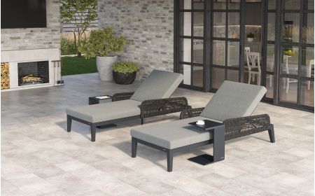 Bellaire Dual Sunlounger Set With Twin Belgravia Side Tables