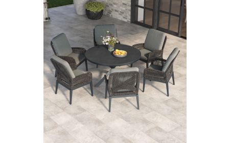 Bellaire 6 Seat Round Dining Set With Bellaire Dining Table