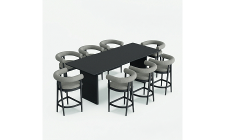 Belgravia 8 Seat Bar Set With Malba Bar Stools