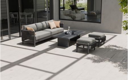 Nord L3 Sofa Set & Calma Coffee Table With Footstools