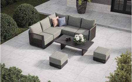 Soho L3 Corner Sofa Set & Belgravia Coffee Table With Footstools