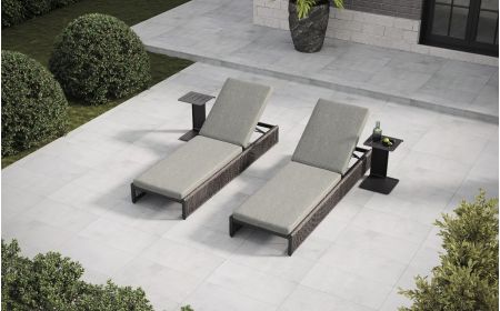 Soho Dual Sunlounger Set With Twin Belgravia Side Tables