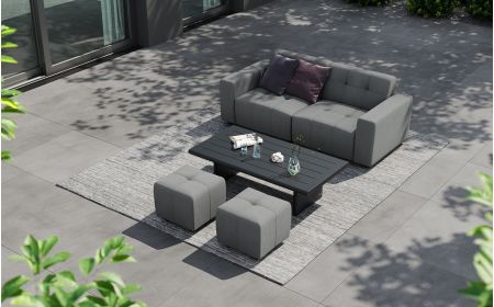 Tribeca L1 Corner Sofa Set & Belgravia Coffee Table With Footstools