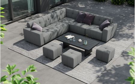 Tribeca L3 Corner Sofa Set & Belgravia Coffee Table With Footstools