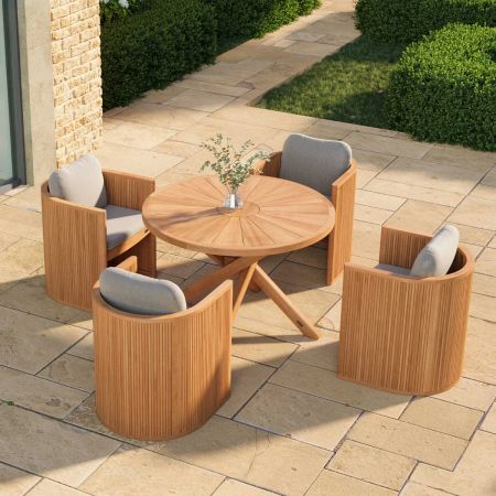 4 Seat Round Cayman Dining Set
