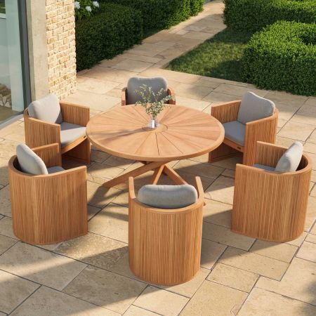 6 Seat Round Cayman Dining Set