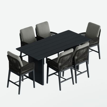Belgravia 6 Seat Bar Set With Bellaire Bar Stools