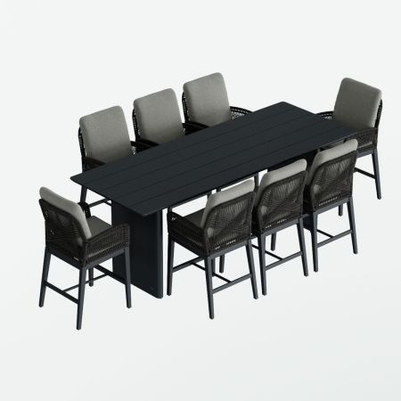 Belgravia 8 Seat Bar Set With Bellaire Bar Stools