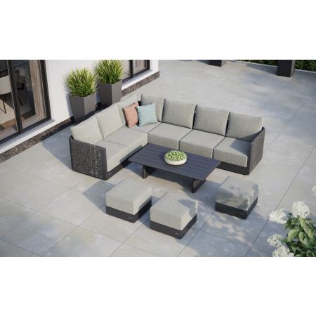 Calma L4 Corner Extended Sofa Set & Coffee Table With Footstools