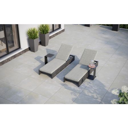 Calma Dual Sunlounger Set With Twin Belgravia Side Tables