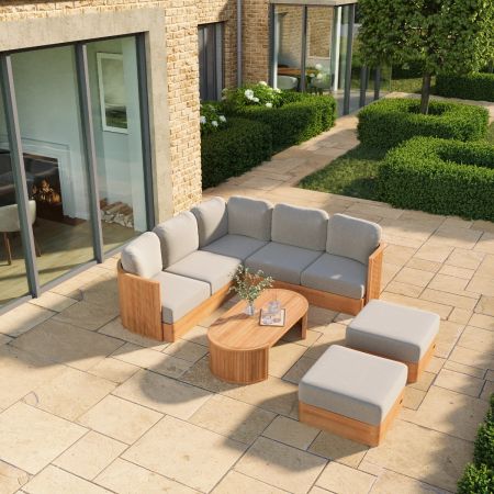 Cayman L1 Corner Sofa with Coffee Table & Two Footstools