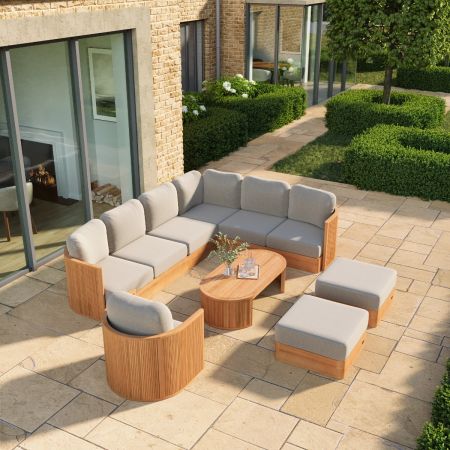 Cayman L3 Extended Corner Lounge Set with Armchair & Two Footstools