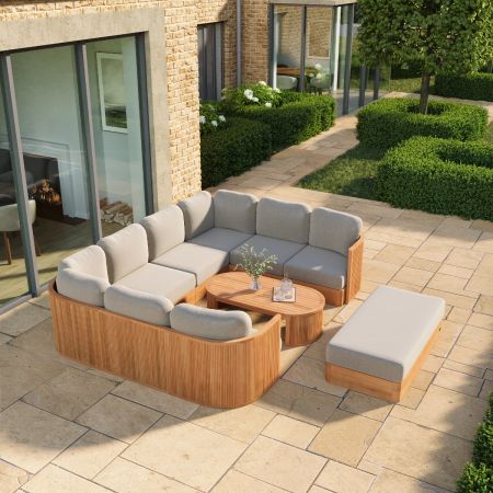 Cayman L5 U-Shape Sofa Set with Coffee Table & Bench Stool