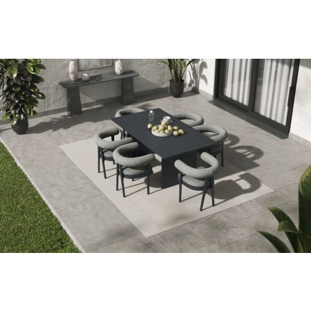 Malba 6 Dining Set with Medium Belgravia Table
