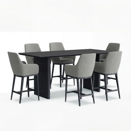 Belgravia 6 Seat Bar Set With Hudson Bar Stools