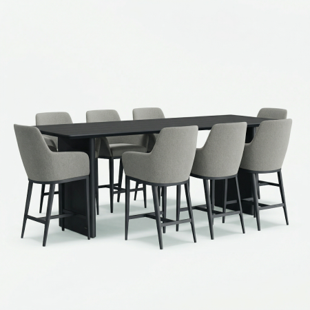 Belgravia 8 Seat Bar Set With Hudson Bar Stools