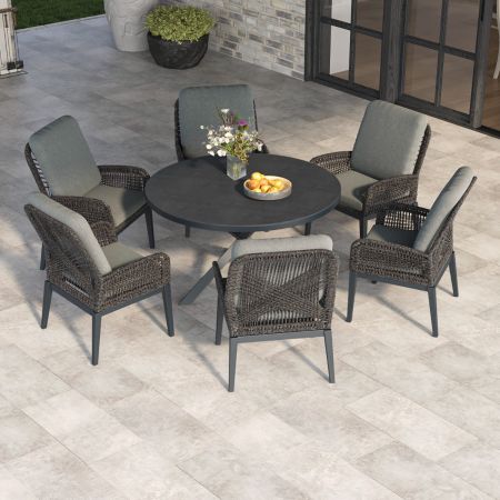 Bellaire 6 Seat Round Dining Set With Bellaire Dining Table