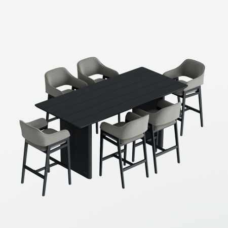 Belgravia 6 Seat Bar Set With Lucerne Bar Stools