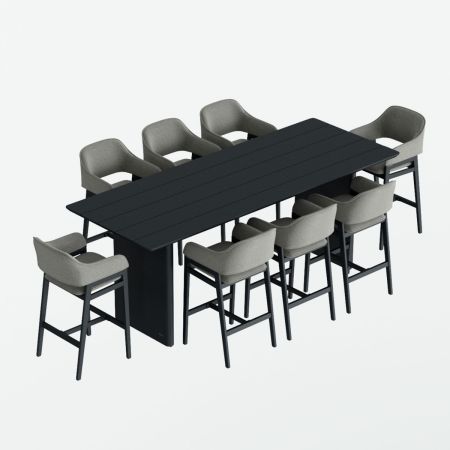Belgravia 8 Seat Bar Set With Lucerne Bar Stools