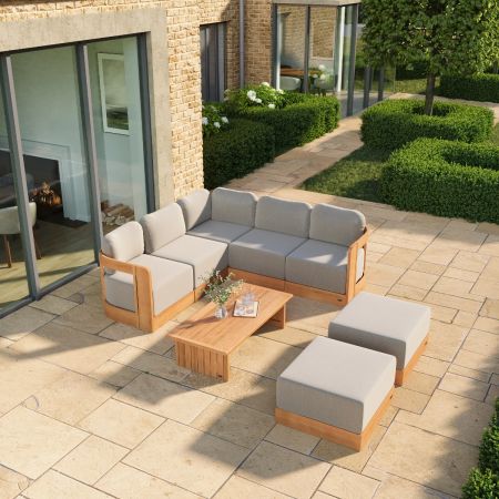 Lucia L1 Corner Sofa with Coffee Table & Two Footstools