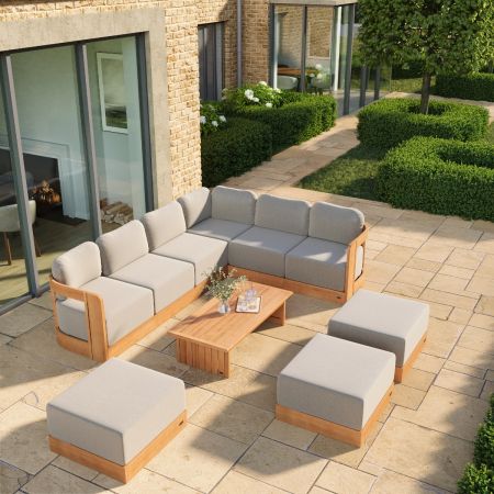 Lucia L2 Extended Corner Sofa Set with Three Footstools