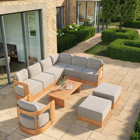 Lucia L3 Extended Corner Lounge Set with Armchair & Two Footstools