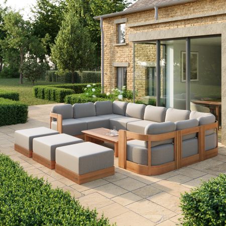 Lucia L7 U-Shape Sofa Set with Three Footstools