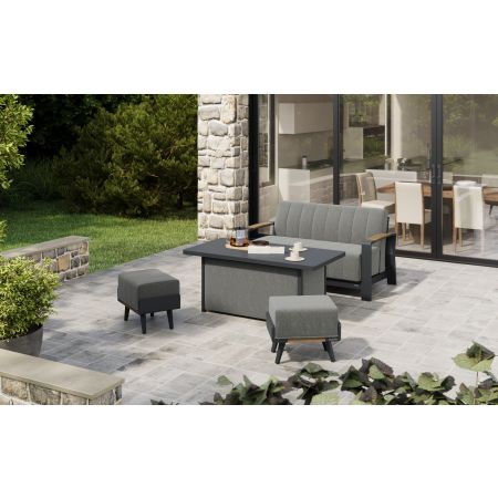 Lunar L2 Sofa Set & Lunar Coffee Table With Footstools