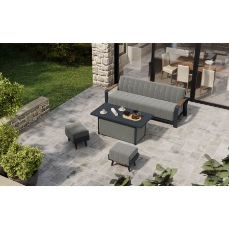 Lunar L3 Sofa Set & Lunar Coffee Table With Footstools