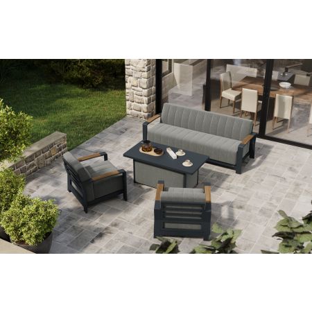 Lunar L4 Sofa Set & Lunar Coffee Table With Single Seat Sofas