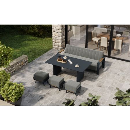 Lunar L5 Sofa Set & Belgravia Table With Footstools