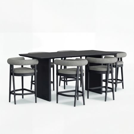 Belgravia 6 Seat Bar Set With Malba Bar Stools