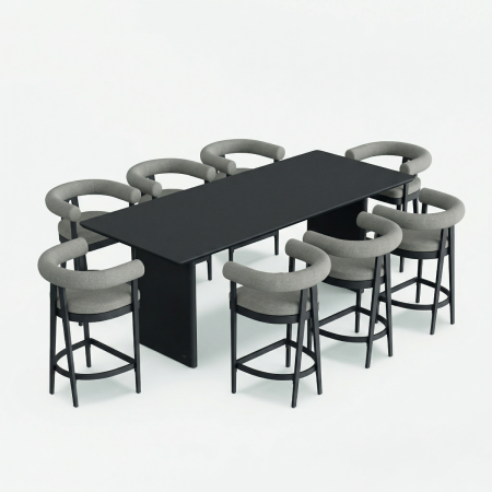 Belgravia 8 Seat Bar Set With Malba Bar Stools