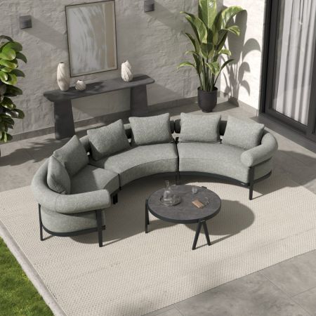 Malba Arc 2 Extended Half Moon Sofa Set with ARC coffee table