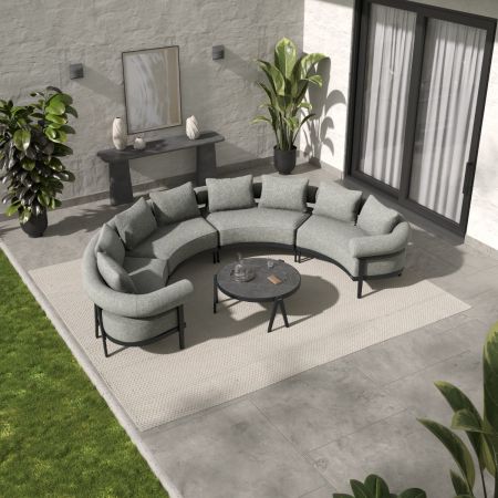 Malba Arc 4 Double Extended Half Moon Sofa Set with Malba Coffee Table