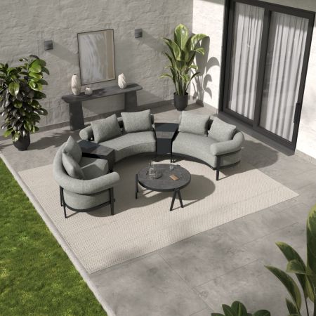 Malba Arc 8 Half Moon Sofa Set with Twin Drinks Cooler & Coffee Table