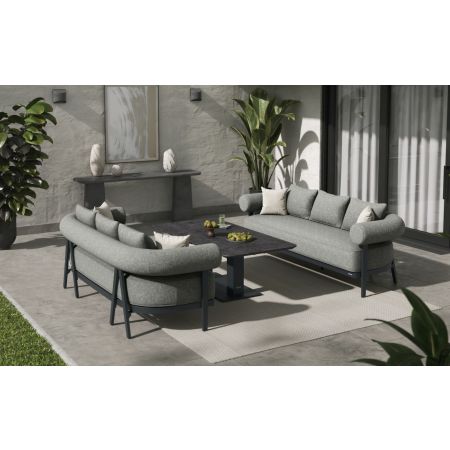 Malba 2 - 3 Seater Sofas With Rising Coffee Table & Dining Table
