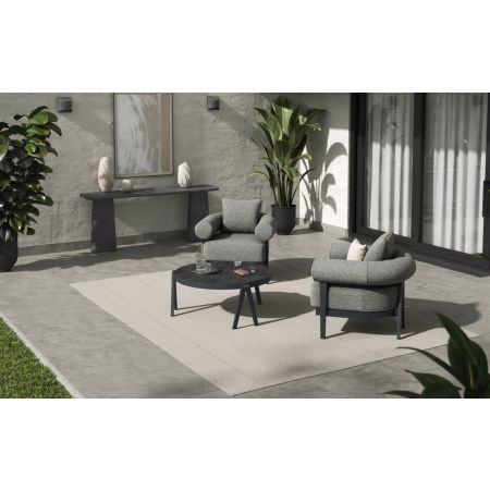 Malba 2 Single Seat Sofas And Round Coffee Table