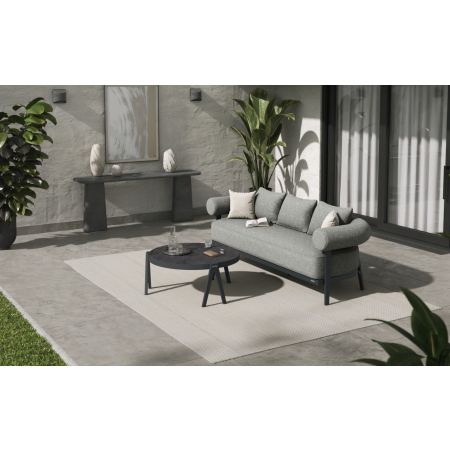 Malba 3 Seater Sofas With Round Coffee Table