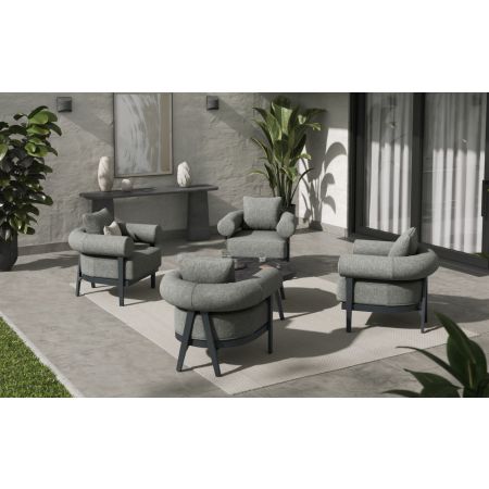 Malba 4 Single Seat Sofas With Round Coffee Table